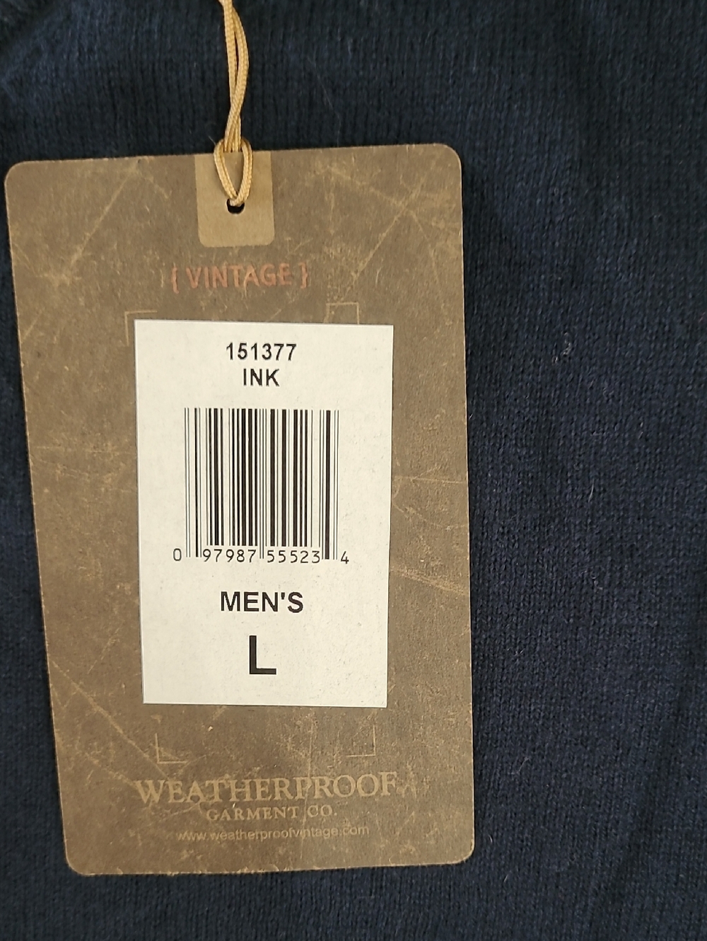 Weatherproof Men's Navy V-Neck Sweater Cotton Cashmere Blend Size Large - Picture 5 of 9